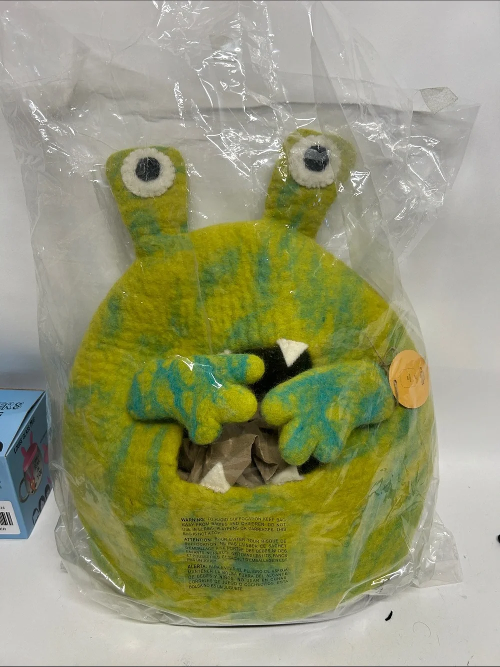 West Elm Green and Blue Felt Monster Catchall